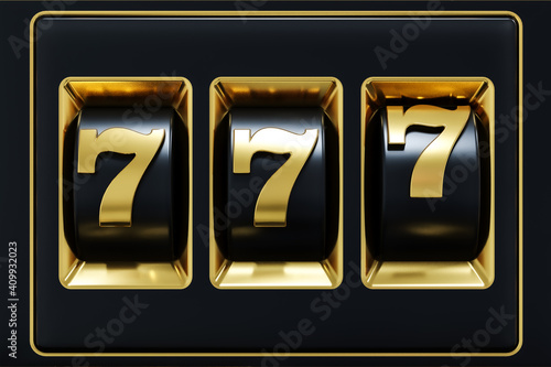 3d Rendering 777 Slot Machine