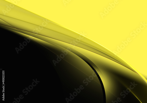 Abstract background waves. Black and citroen yellow abstract background for wallpaper or business card