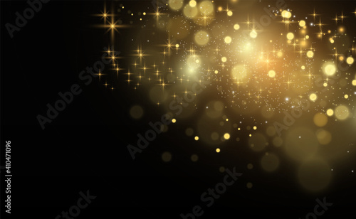 Brilliant gold dust vector shine. Glittering shiny ornaments for background. Vector illustration. 