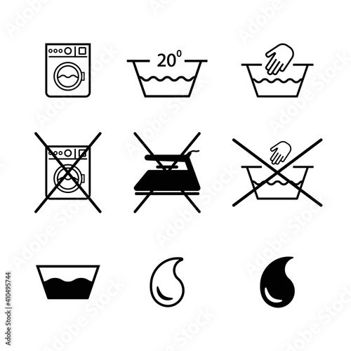 Clothing usage instruction icons