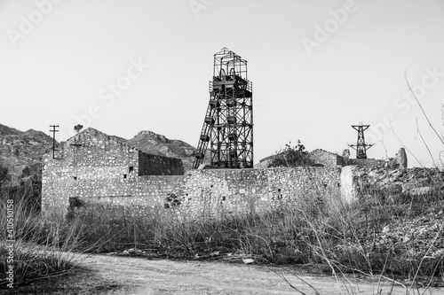 Abandoned sulphur mining complex Trabia Tallarita in Riesi, Sicily, Italy