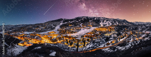 Snowmass Colorado skyline with ski slopes