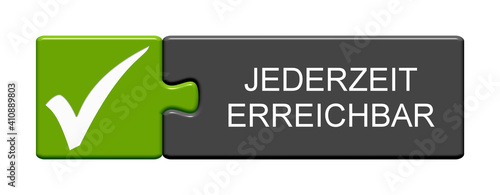 Jederzeit erreichbar - Puzzle Button in rot grau