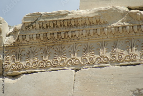 Detail of the frieze of the Erechtheion in the Acropolis of Athens, Greece