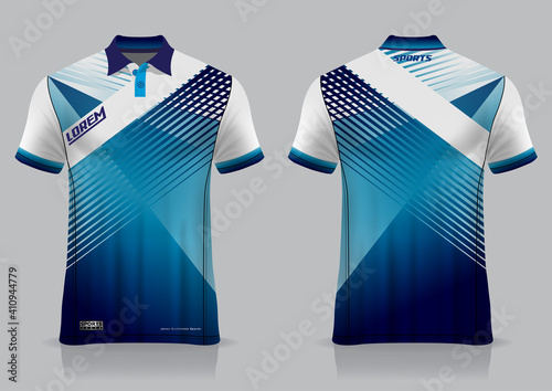 jersey badminton polo shirt design, for uniform team front and back 