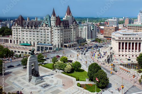 Aerial view of downtown Ottawa