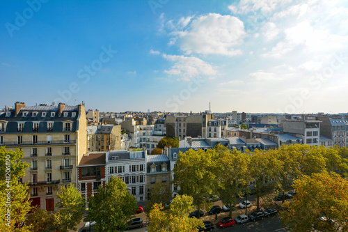 Paris seen from the 17th arrondissement in early autumn