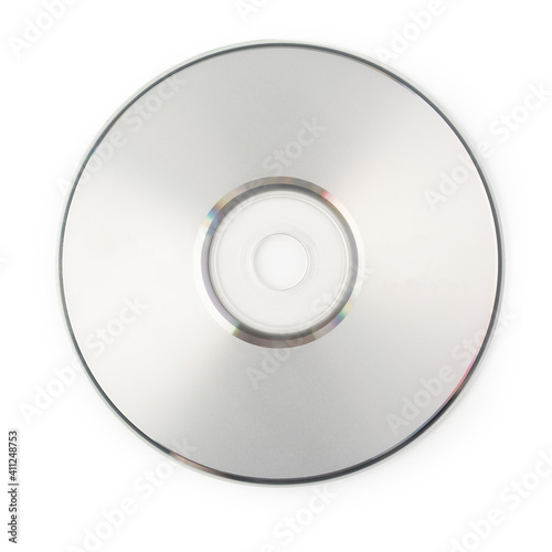 Realistic white cd template isolated on white background with clipping path.