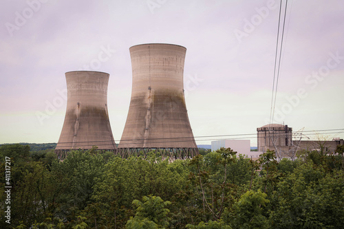 Old cooling towers at the Three Mile Island nuclear plant in Harrisburg, PA. 