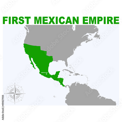 vector map of the First Mexican Empire for your project