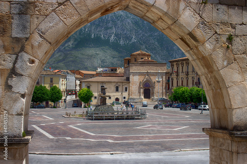 The medieval Aqueduct of Sulmona, built near Piazza Garibaldi