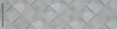 Wide Tiled Concrete Wall Background (Website Header) (3d Illustration)