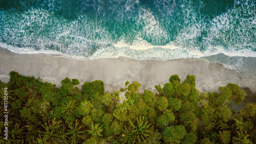 Aerial View of Espadilla Beach in Costa Rica