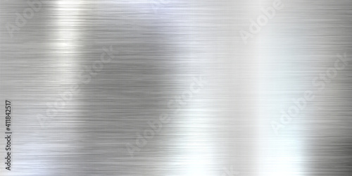 Realistic brushed metal texture. Polished stainless steel background. Vector illustration.