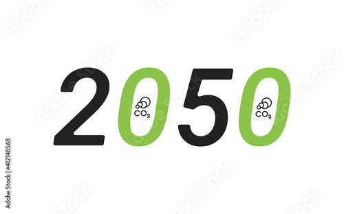 Carbon neutrality by 2050. Free neutral CO2 background. zero carbon emissions. Vector illustration concept