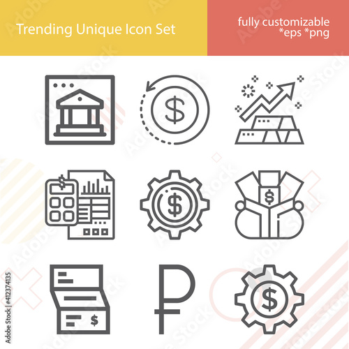 Simple set of ing concern related lineal icons.