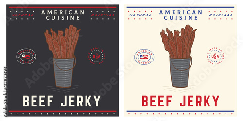 Beef Jerky retro vintage illustration
