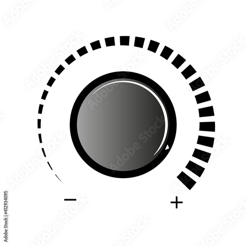 Volume knob vector icon. Volume knob on white background. Simple volume knob icon.