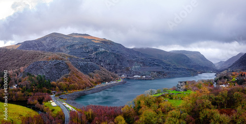 A view of Llanberis, a village, community and electoral ward in Gwynedd, northwest Wales