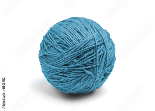 ball of yarn on white background