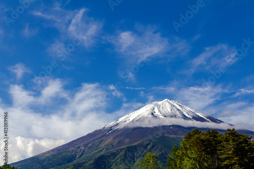 富士山。晴天。穴場スポットからの撮影。