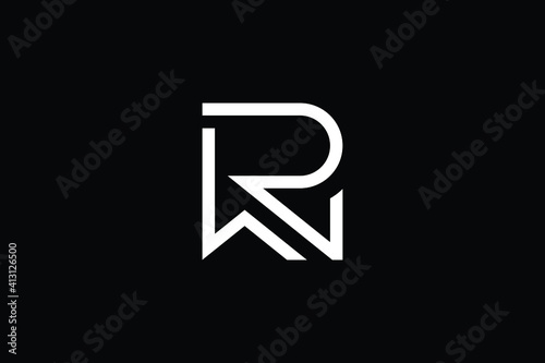 WR logo letter design on luxury background. RW logo monogram initials letter concept. WR icon logo design. RW elegant and Professional letter icon design on black background. W R RW WR