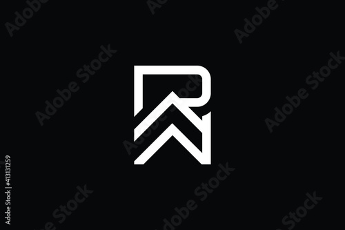 WR logo letter design on luxury background. RW logo monogram initials letter concept. WR icon logo design. RW elegant and Professional letter icon design on black background. W R RW WR