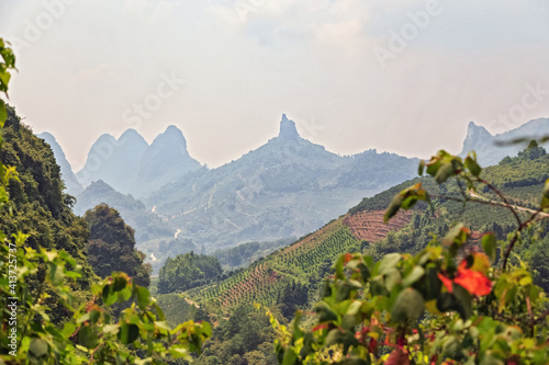 Picturesque mountain valleys of Yangshuo, Guilin