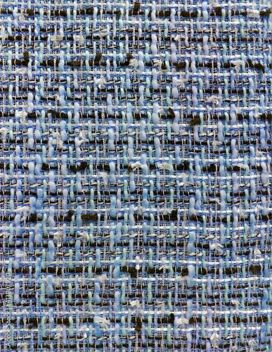 multi-colored tweed woven fabric textile background, Chanel style classic fabric