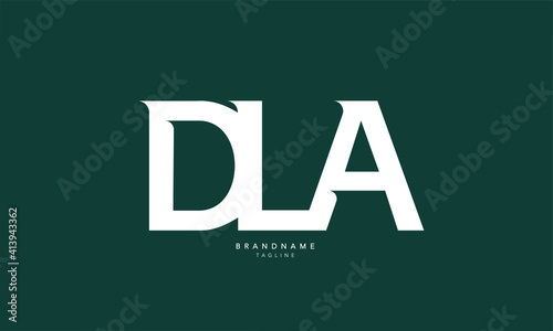 Alphabet letters Initials Monogram logo DLA, DL, LA