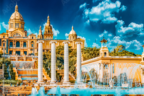 National Museum in Barcelona,Placa De Espanya,Spain.