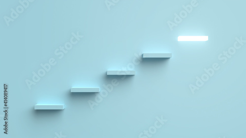 The ladder of success that sparkles. 3D Render
