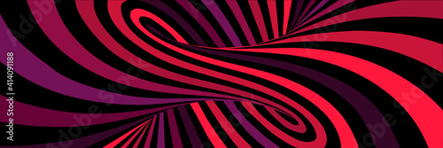 Colorful red abstract vector lines psychedelic optical illusion illustration