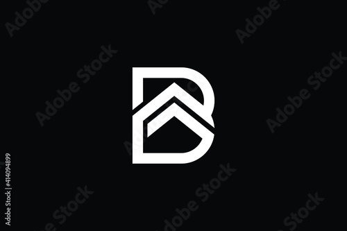 Logo design of B BB in vector for construction, home, real estate, building, property. creative elegant Monogram. Premium Business home logo icon. White color on black background