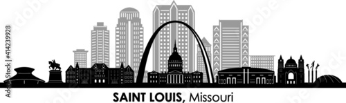 Saint LOUIS Missouri SKYLINE City Silhouette 