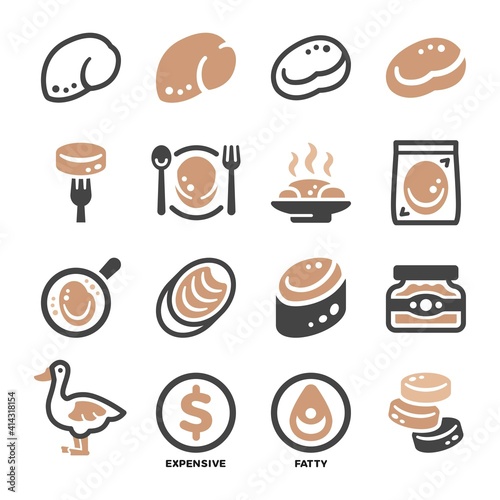 foie gras icon set,vector and illustration