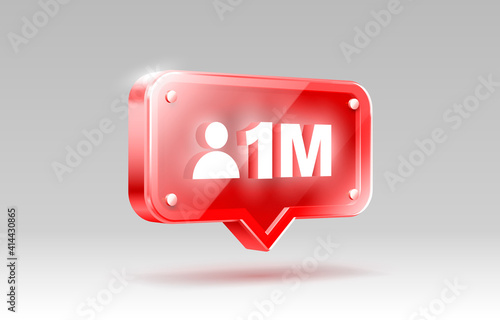 Thank you followers peoples, 1 million online social group, happy banner celebrate, Vector