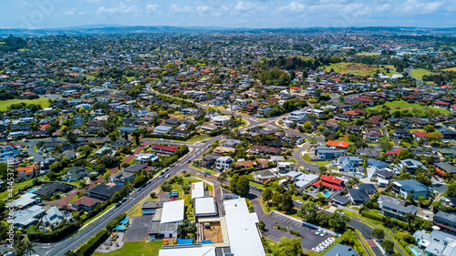 Aerial view of a quiet suburb. Auckland, New Zealand.