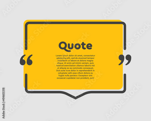 Quote rectangle text with bracket, vector banner