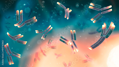 A monoclonal antibody (mAb or moAb) is an antibody made by cloning a unique white blood cell. All subsequent antibodies derived this way trace back to a unique parent cell. Coronavirus. 3d render 