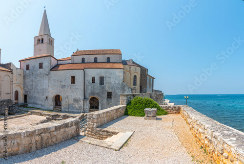 View of the episcopal basilica in Porec, Croatia