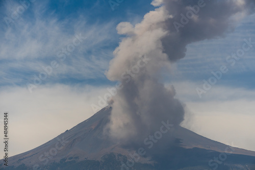 Closeup shot of the volcano Popocatepetl in Mexico