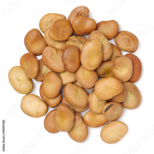 Fava beans,Vicia faba on white background