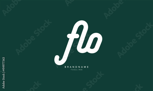 Alphabet letters Initials Monogram logo FLO, FL, LO