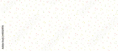Pink, green, yellow polka dots seamless pattern, texture, on white background. Hand drawn vector illustration. Scandinavian style design. Concept for kids textile, fashion print, wallpaper, package.