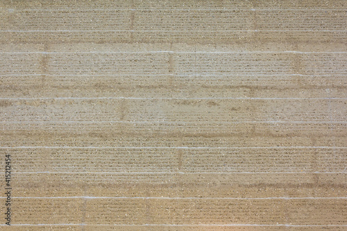 wall made of rammed earth clay elements