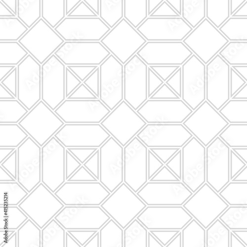 Seamless Islamic pattern with intricate geometrical shapes.