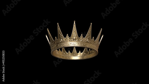 Golden crown with dark background