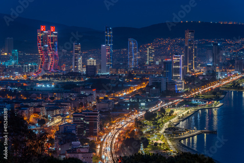 city skyline at night