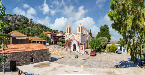 Landscape with Sianna village in Rhodes Island, Greece